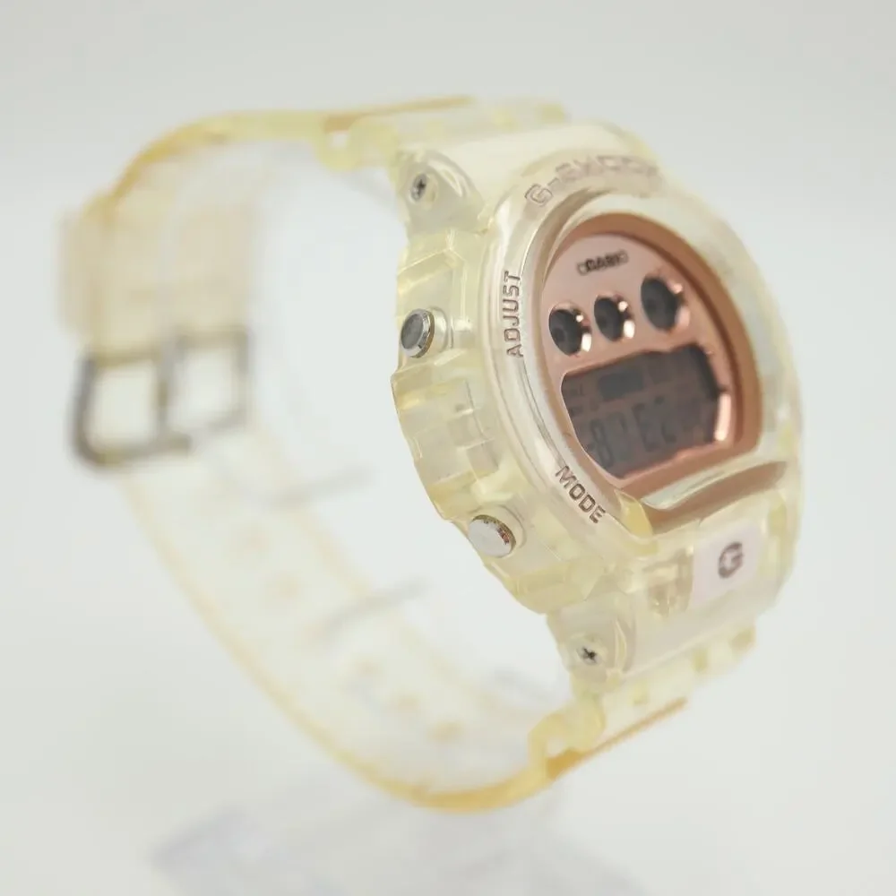 Casio G Shock Clear Rose Gold Tone 46mm Watch Chrono GMD-S6900SR w New Battery